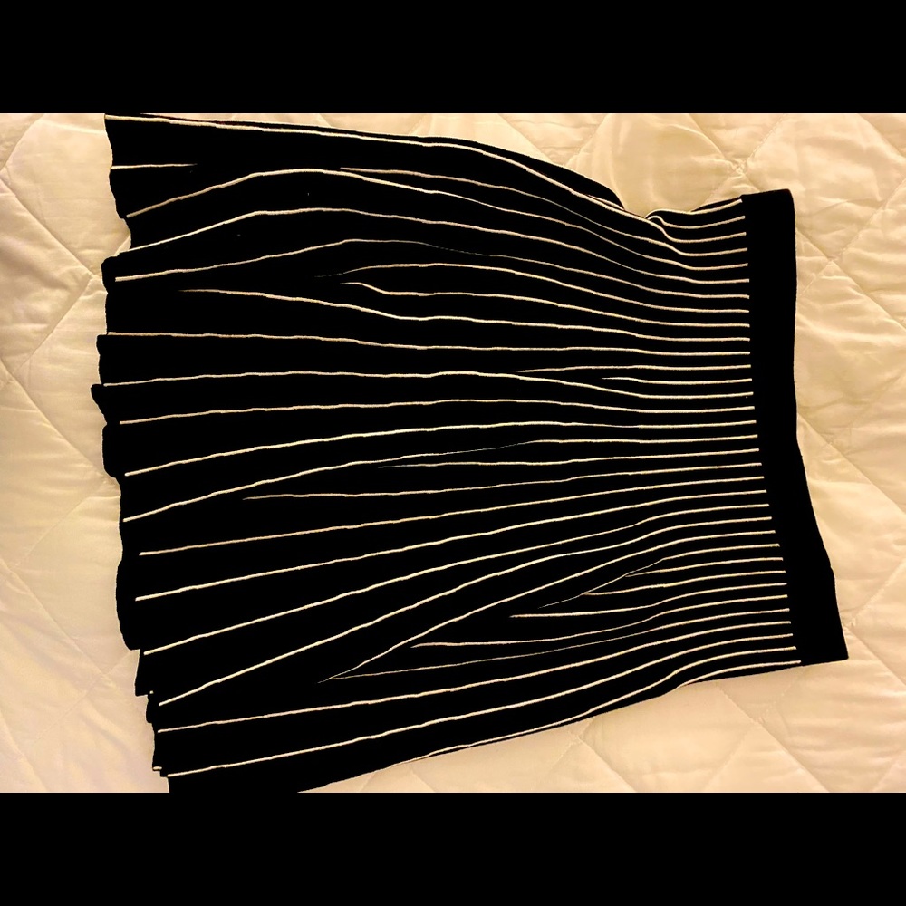 Black and White Pin-Stripe Flare Skirt